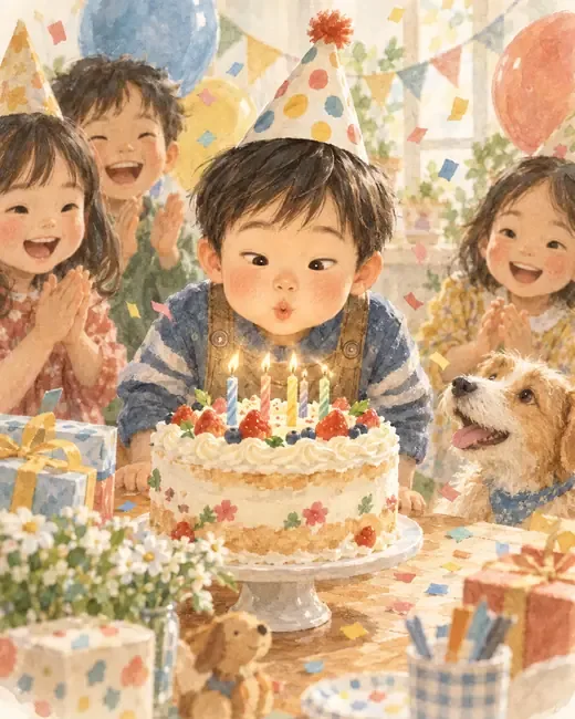 Sample cover art for Kai's Big Birthday