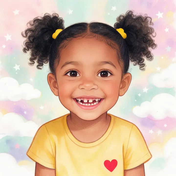 Maya drawn in soft pastel colored pencil